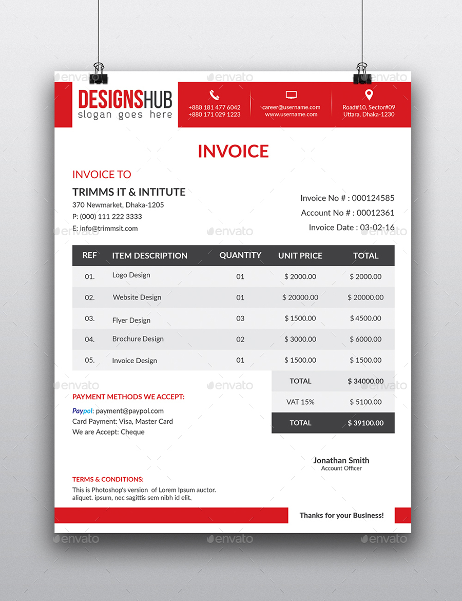 Invoice & LetterHead Bundle, Print Templates GraphicRiver